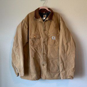 Carhartt Jackets \u0026 Coats | Vintage Workwear Carhartt Jacket Button Closure Blanket Lined Men's Size 48 Tall | Color: Brown/Tan | Size: 48 Tall | Pm-